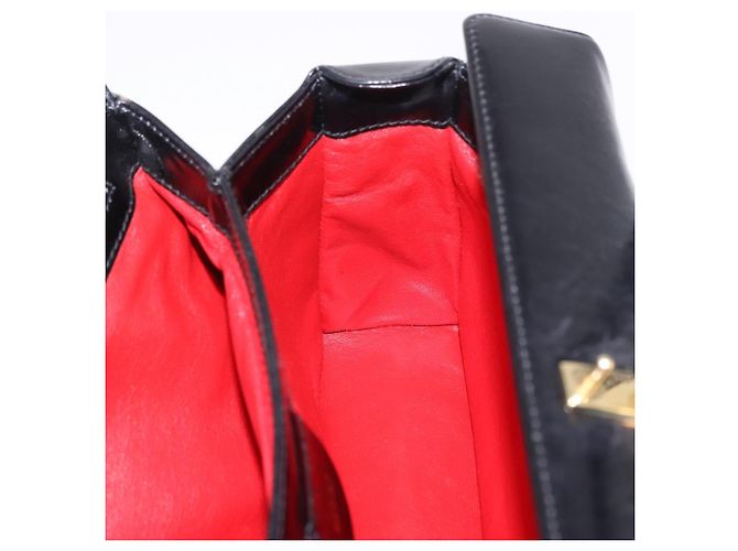 Bolsa de mão GUCCI em couro Outlet Preta Dourada 000 1448 0539 Auth 202950V Preto Dourado - vista 17