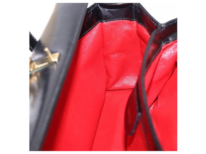 Bolsa de mão GUCCI em couro Outlet Preta Dourada 000 1448 0539 Auth 202950V Preto Dourado - vista 18