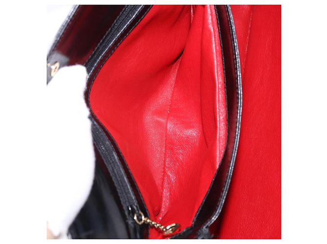 Bolsa de mão GUCCI em couro Outlet Preta Dourada 000 1448 0539 Auth 202950V Preto Dourado - vista 19