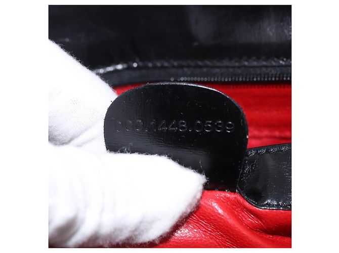 Bolsa de mão GUCCI em couro Outlet Preta Dourada 000 1448 0539 Auth 202950V Preto Dourado - vista 23