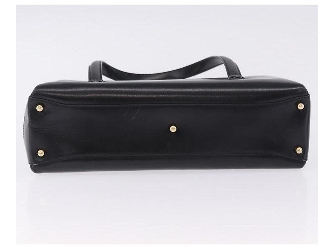 Bolsa de mão GUCCI em couro Outlet Preta Dourada 000 1448 0539 Auth 202950V Preto Dourado - vista 9
