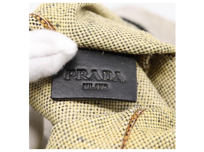 Sac Tote PRADA en toile gris Auth 200676 Marron - vue 20