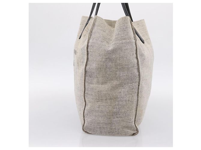 Sac Tote PRADA en toile gris Auth 200676 Marron - vue 5