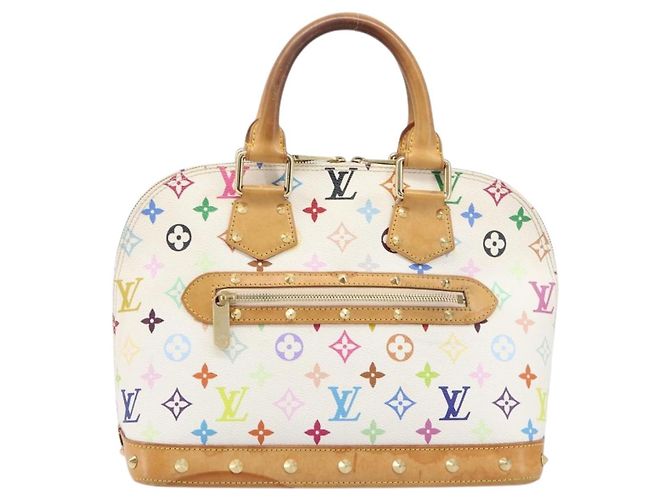LOUIS VUITTON Monogram Multicolor Alma Hand Bag White M92647 LV Auth 202591V Bianco - vista 2