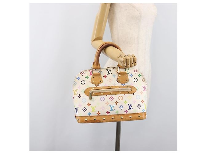 LOUIS VUITTON Monogram Multicolor Alma Hand Bag White M92647 LV Auth 202591V Bianco - vista 25