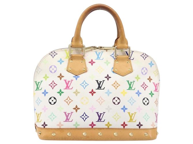 LOUIS VUITTON Monogram Multicolor Alma Hand Bag White M92647 LV Auth 202591V Bianco - vista 3