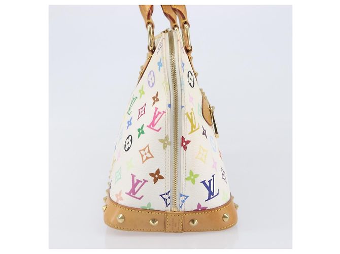 LOUIS VUITTON Monogram Multicolor Alma Hand Bag White M92647 LV Auth 202591V Bianco - vista 5