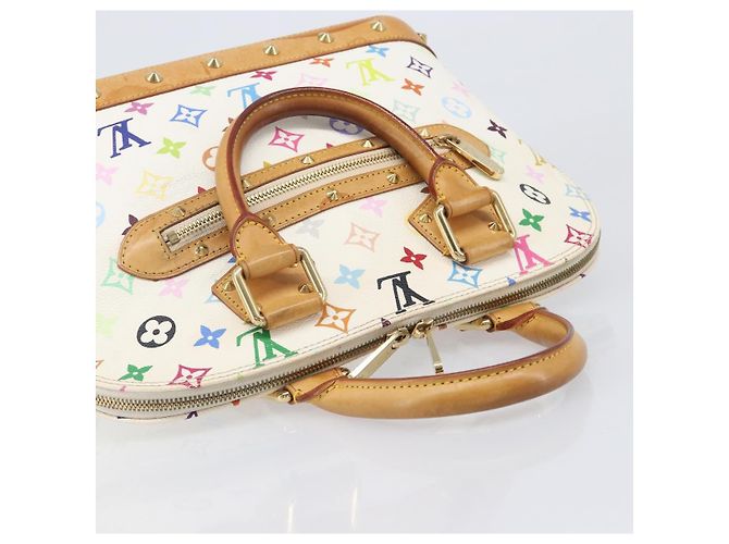 LOUIS VUITTON Monogram Multicolor Alma Hand Bag White M92647 LV Auth 202591V Bianco - vista 6