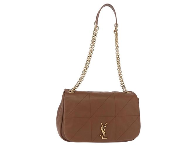 Autre Marque Borsa a tracolla SAINT LAURENT Jamie in pelle marrone e oro Auth 200430M D'oro - vista 2
