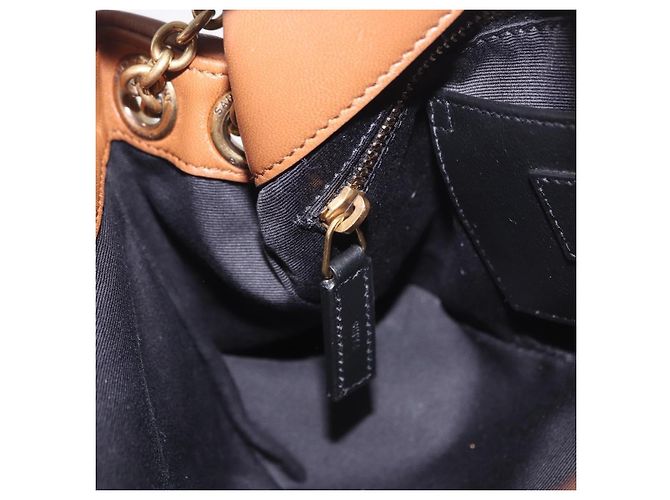 Autre Marque Borsa a tracolla SAINT LAURENT Jamie in pelle marrone e oro Auth 200430M D'oro - vista 21