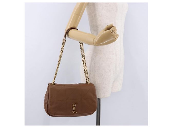 Autre Marque Borsa a tracolla SAINT LAURENT Jamie in pelle marrone e oro Auth 200430M D'oro - vista 25
