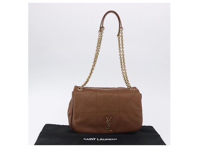 Autre Marque Borsa a tracolla SAINT LAURENT Jamie in pelle marrone e oro Auth 200430M D'oro - vista 26