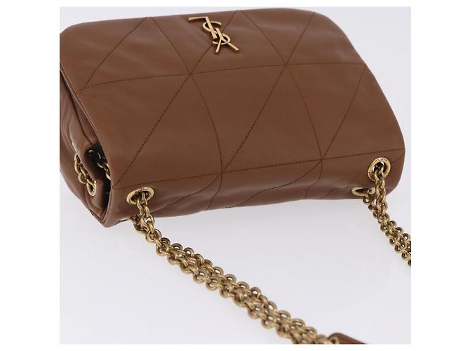 Autre Marque Borsa a tracolla SAINT LAURENT Jamie in pelle marrone e oro Auth 200430M D'oro - vista 6