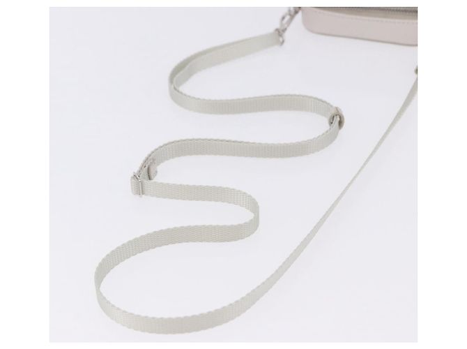 PRADA Schultertasche Saffiano Ivory Silver Auth 198874V Silber Roh - Ansicht 7