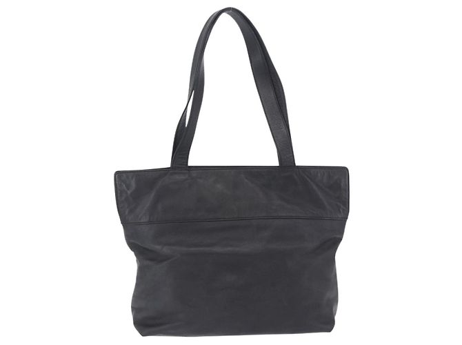 CHANEL Tote Bag aus Lammleder Schwarz CC Auth 201339A - Ansicht 3