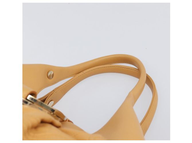 Bulgari Borsa a spalla BVLGARI Chandra in pelle Beige Gold Auth am12555M D'oro - vista 8