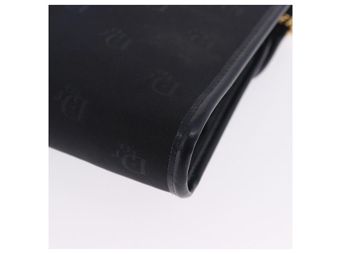 Bolso de hombro con cadena Christian Dior Canvas Black Gold Tone Auth ka6175 Negro - vista 14