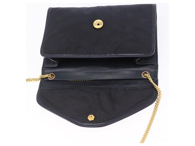 Bolso de hombro con cadena Christian Dior Canvas Black Gold Tone Auth ka6175 Negro - vista 16