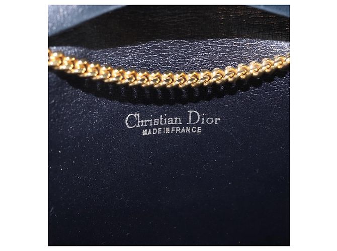 Bolso de hombro con cadena Christian Dior Canvas Black Gold Tone Auth ka6175 Negro - vista 20