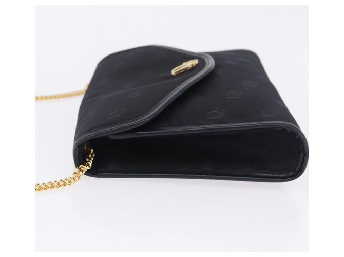 Bolso de hombro con cadena Christian Dior Canvas Black Gold Tone Auth ka6175 Negro - vista 5