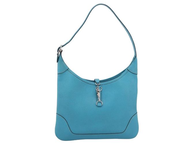 Hermès Borsa a tracolla HERMES Trim 31 in pelle Azzurro Argento Auth 203229V Blu chiaro - vista 2