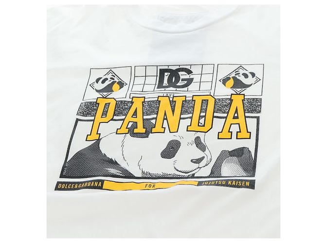Dolce & Gabbana Camiseta de manga corta de algodón DOLCE&GABBANA Jujutsu Kaisen Panda Auth 167562M Blanco Amarillo - vista 9