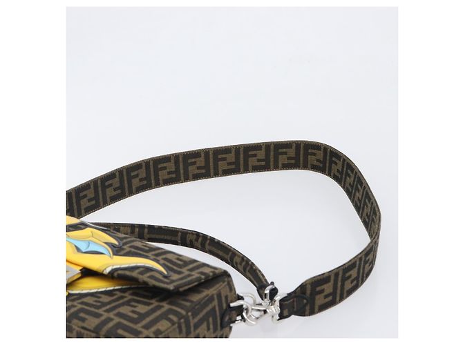 FENDI x FRGMT x POKEMON Mamma Baguette Kairyu Zucca Brown 8BR600 Auth 167552SM Marrone Argento - vista 10