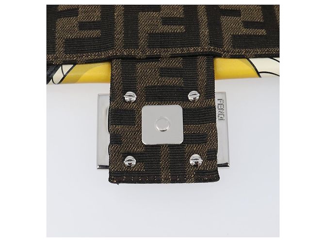 FENDI x FRGMT x POKEMON Mamma Baguette Kairyu Zucca Brown 8BR600 Auth 167552SM Marrone Argento - vista 20