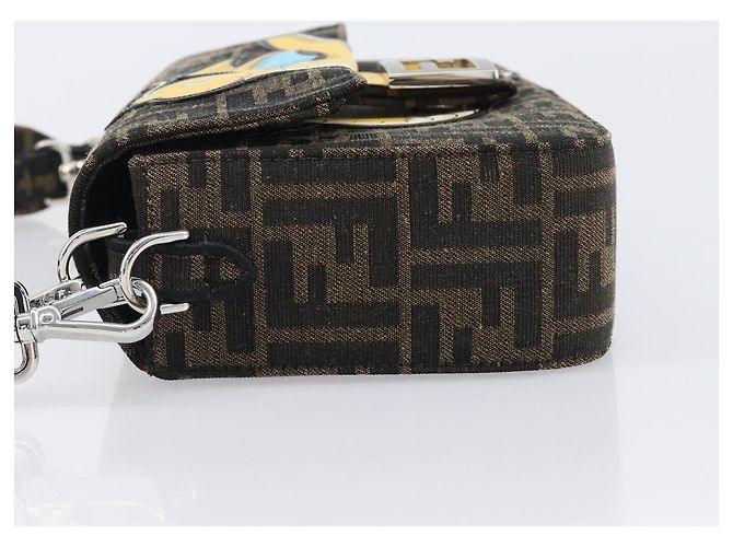 FENDI x FRGMT x POKEMON Mamma Baguette Kairyu Zucca Brown 8BR600 Auth 167552SM Marrone Argento - vista 5