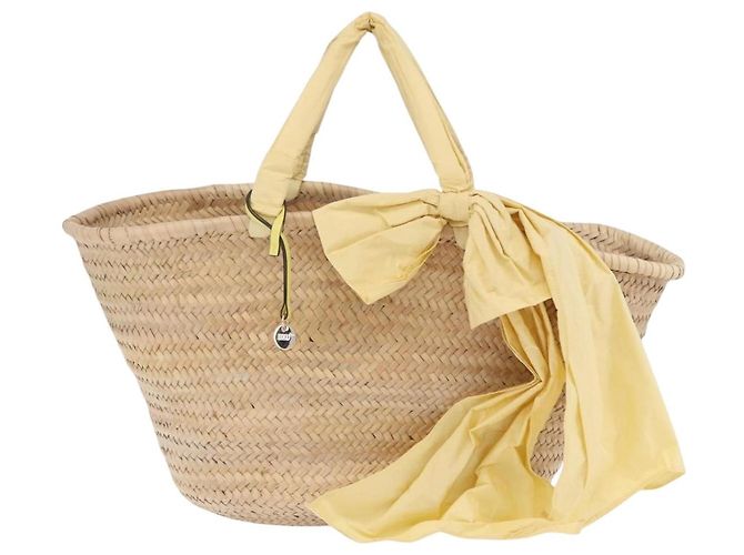 Borsa a mano VALENTINO in rafia beige e oro autentica bs36900V D'oro - vista 13
