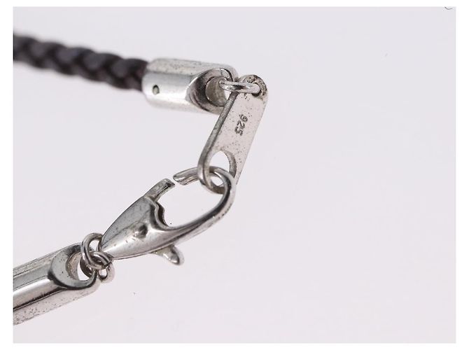 Céline Collar Choker CELINE Cuero Brown Auth SW2831 Castaño - vista 12