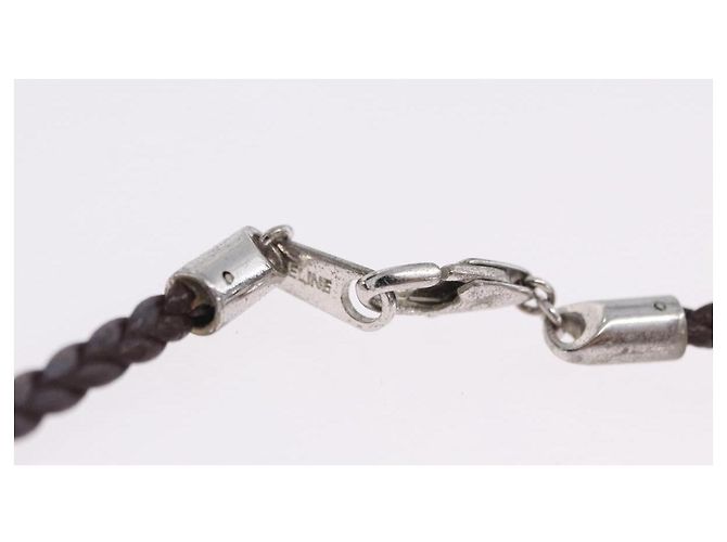 Céline Collar Choker CELINE Cuero Brown Auth SW2831 Castaño - vista 13