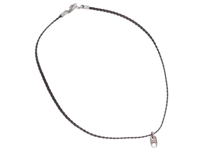 Céline Collar Choker CELINE Cuero Brown Auth SW2831 Castaño - vista 2