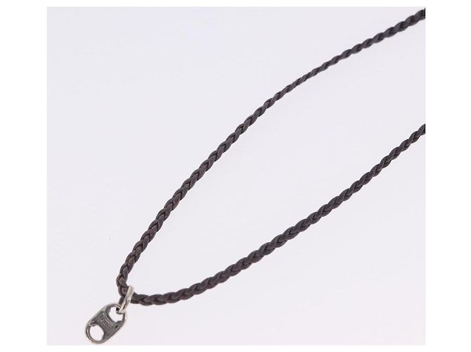 Céline Collar Choker CELINE Cuero Brown Auth SW2831 Castaño - vista 9