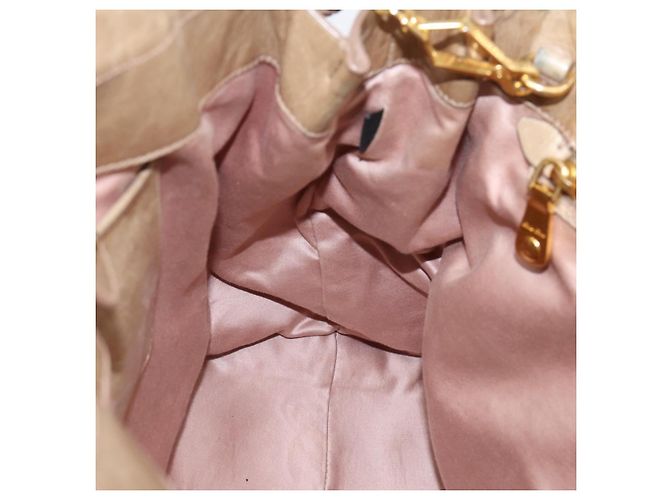 Borsa a mano Miu Miu con fiocco laterale in pelle 2way Beige Gold RN0939 Auth am12577V D'oro - vista 20