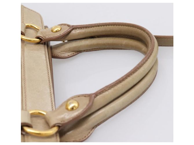 Borsa a mano Miu Miu con fiocco laterale in pelle 2way Beige Gold RN0939 Auth am12577V D'oro - vista 8