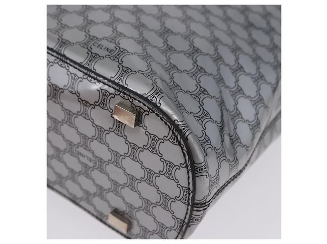 Céline CELINE Macadam Shoulder Bag PVC Leather Silver Black Auth 201404A Silvery - view 15