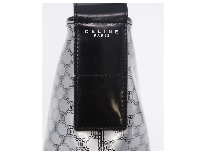 Céline CELINE Macadam Shoulder Bag PVC Leather Silver Black Auth 201404A Silvery - view 16