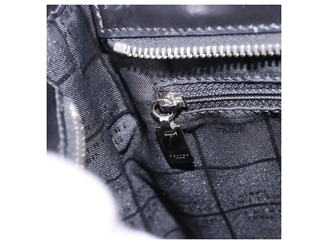 Céline CELINE Macadam Shoulder Bag PVC Leather Silver Black Auth 201404A Silvery - view 24
