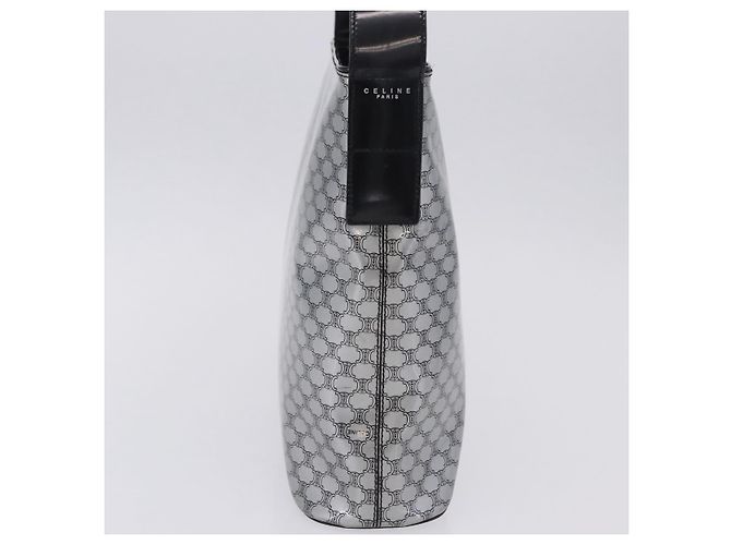 Céline CELINE Macadam Shoulder Bag PVC Leather Silver Black Auth 201404A Silvery - view 4