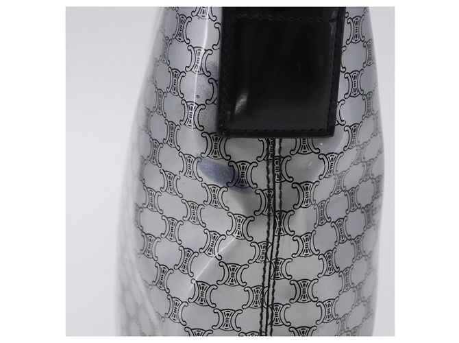 Céline CELINE Macadam Shoulder Bag PVC Leather Silver Black Auth 201404A Silvery - view 7