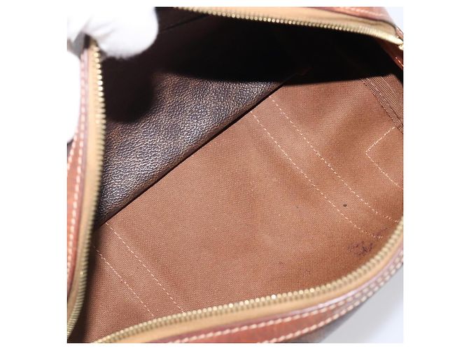 Céline Bolsa Boston CELINE Macadam Canvas PVC Couro Marrom Dourado Auth 203018 - vista 20