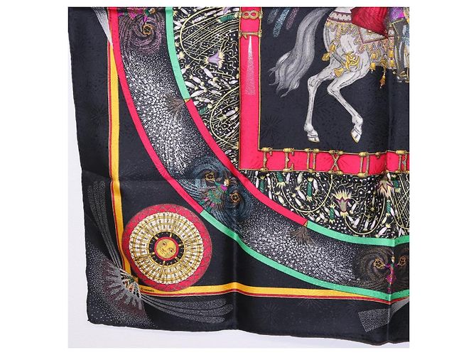 Hermès HERMES Carre 90 Seidentuch Schwarz Auth 199728M - Ansicht 8