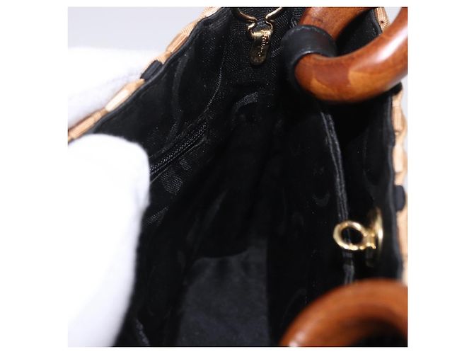 Borsa a mano Salvatore Ferragamo Canvas 2way Beige Gold Auth 202977V D'oro - vista 18