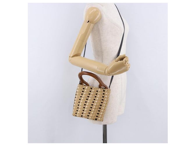 Borsa a mano Salvatore Ferragamo Canvas 2way Beige Gold Auth 202977V D'oro - vista 25