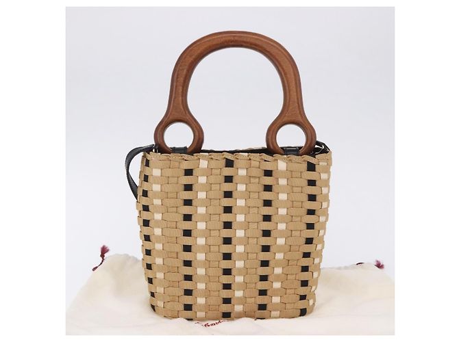 Borsa a mano Salvatore Ferragamo Canvas 2way Beige Gold Auth 202977V D'oro - vista 26