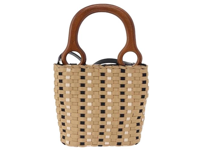 Borsa a mano Salvatore Ferragamo Canvas 2way Beige Gold Auth 202977V D'oro - vista 3