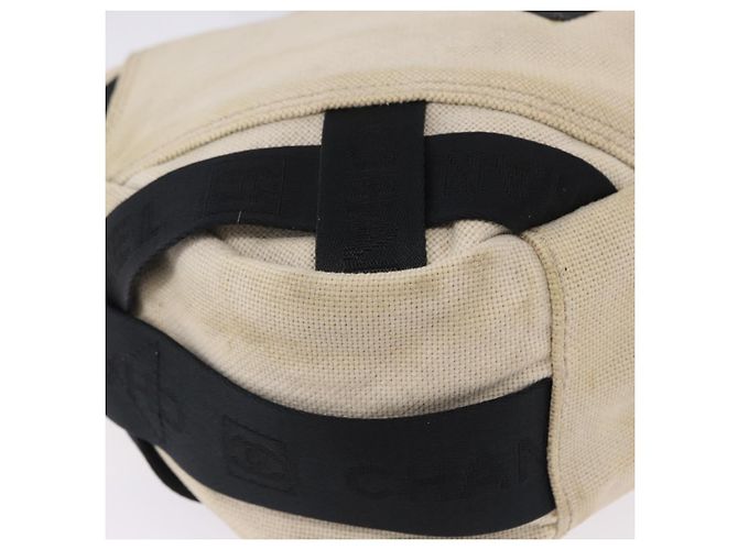CHANEL Chanel Sports Shoulder Bag Canvas Beige Silver CC Auth BA15714 Argento - vista 10
