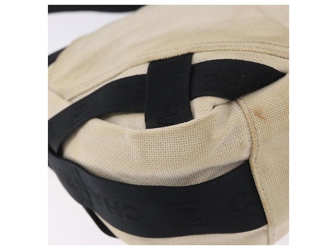 CHANEL Chanel Sports Shoulder Bag Canvas Beige Silver CC Auth BA15714 Argento - vista 12