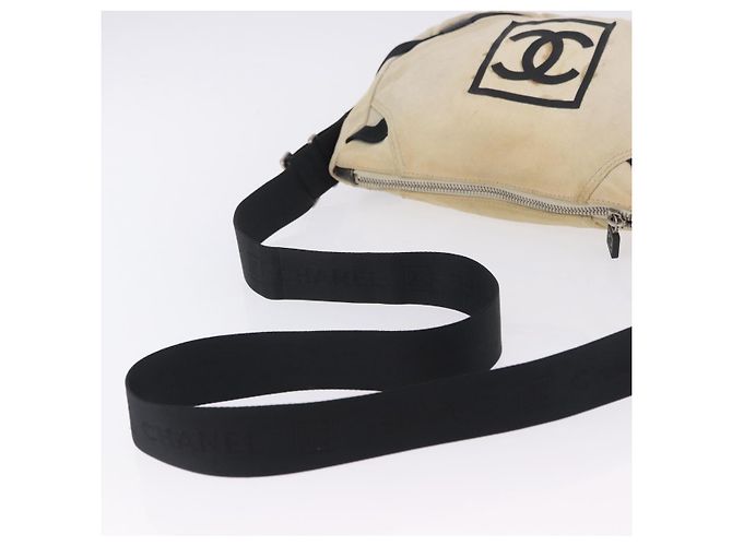 CHANEL Chanel Sports Shoulder Bag Canvas Beige Silver CC Auth BA15714 Argento - vista 7